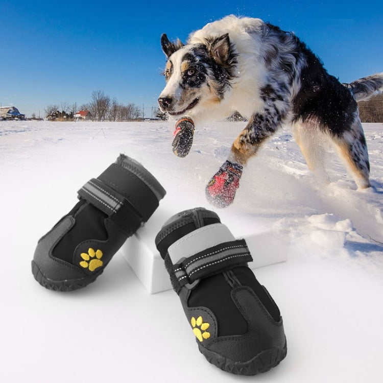 4 in 1 Autumn Winter Pet Dog Foot Cover Waterproof Shoes, Size:6x4cm(Black)-Reluova