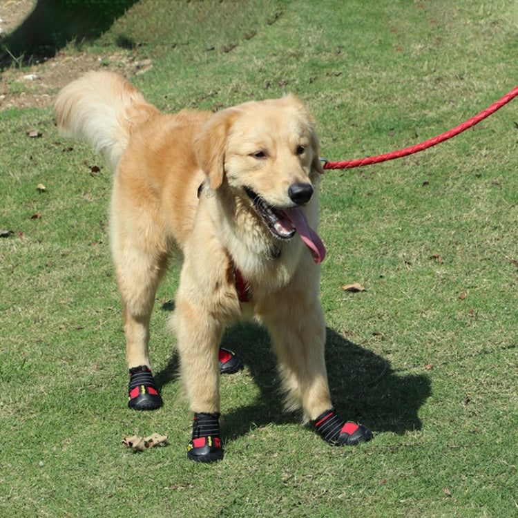 4 in 1 Autumn Winter Pet Dog Foot Cover Waterproof Shoes, Size:6.5x5cm(Red)-Reluova