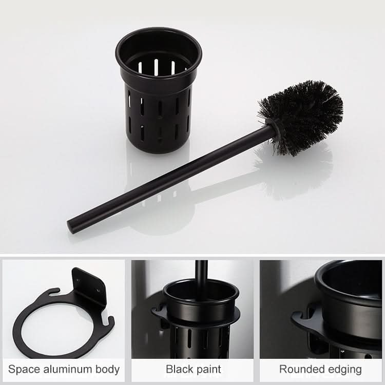 Bathroom Space Aluminum Toilet Brush Set Drain Cup Toilet Brush Holder Reluova