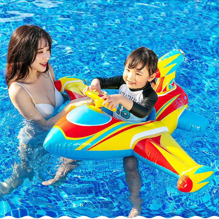 Children Thickened Inflatable Airplane Shape Seat Mount Swimming Ring Reluova