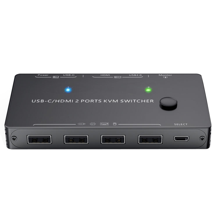 KCEVE-201TC HDMI +Type-C Input 2 In 1 Out 4K 60HZ KVM HD Switcher My Store