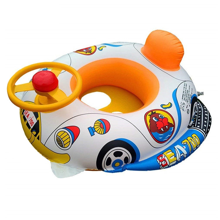 Thickened Car Shape Children Water Swimming Ring Inflatable Swimming Seat with Steering Wheel