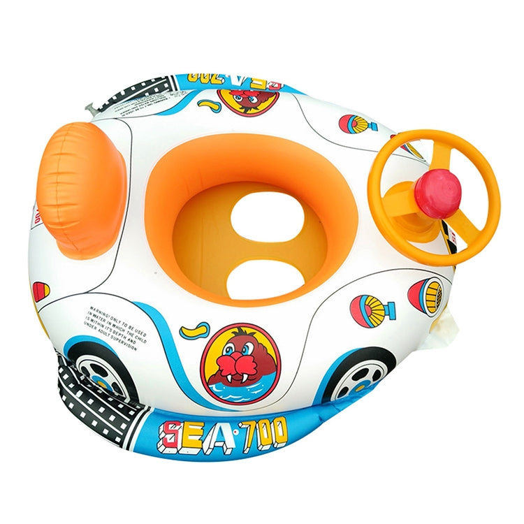 Thickened Car Shape Children Water Swimming Ring Inflatable Swimming Seat with Steering Wheel