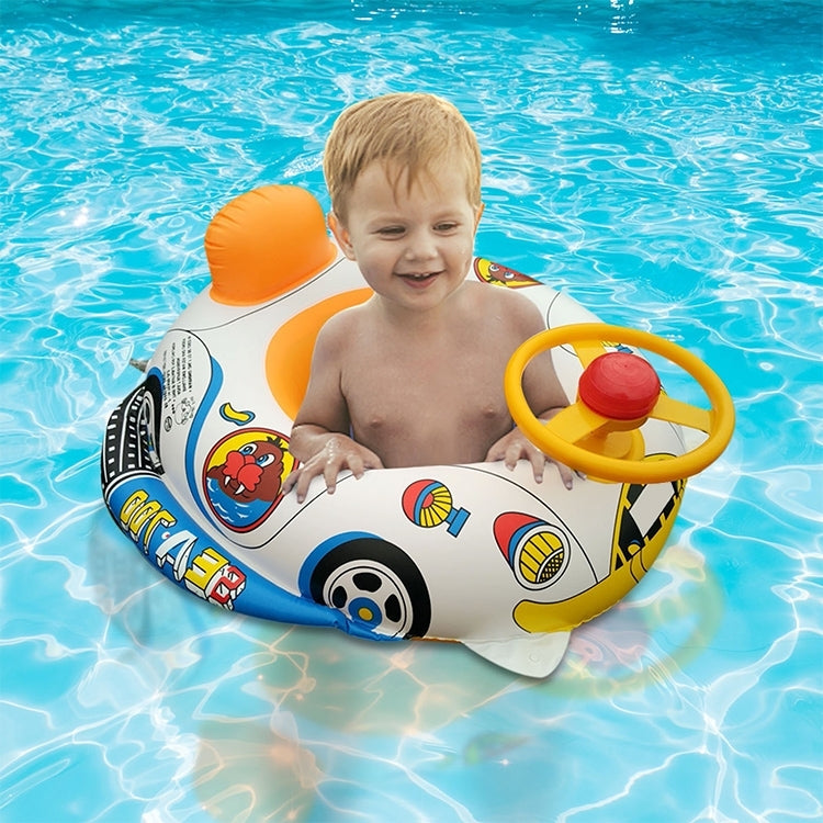 Thickened Car Shape Children Water Swimming Ring Inflatable Swimming Seat with Steering Wheel