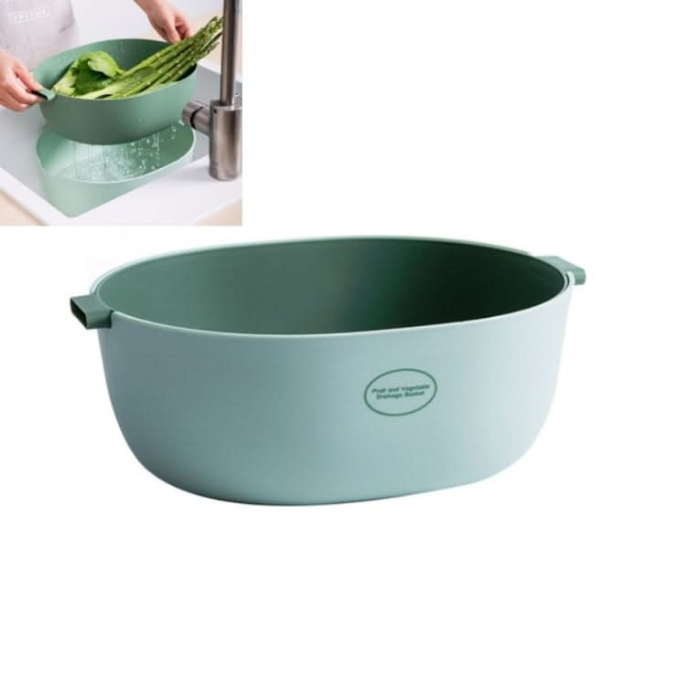 Kitchen Rice Pan Double-dish Vegetable Drain Basket Plastic Fruit Basket - Reluova