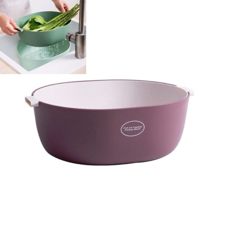 Kitchen Rice Pan Double-dish Vegetable Drain Basket Plastic Fruit Basket - Reluova