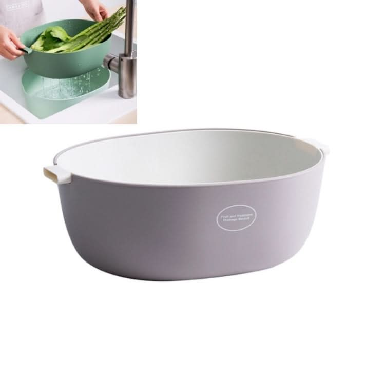 Kitchen Rice Pan Double-dish Vegetable Drain Basket Plastic Fruit Basket - Reluova