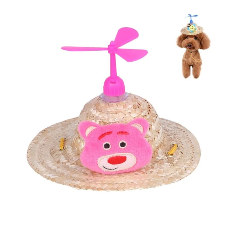 Pet Bamboo Dragonfly Straw Hat Headdress Cat Dog Decoration - Reluova