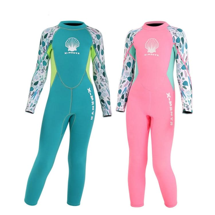 DIVE & SAIL M150556K Shell Pattern Children Diving Suit One-piece Swimsuit Snorkeling Surfing Anti-jellyfish Clothing Reluova