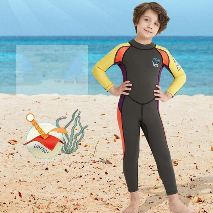 DIVE&SAIL WS-18816 Children Diving Suit One-piece Long-sleeved Swimsuit Sunscreen Hot Spring Surfing Suit Reluova