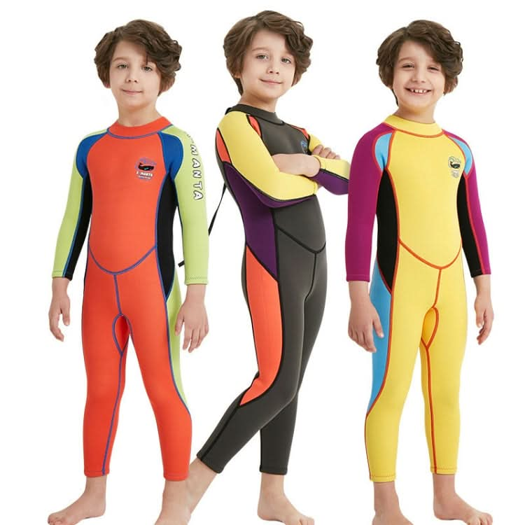 DIVE&SAIL WS-18816 Children Diving Suit One-piece Long-sleeved Swimsuit Sunscreen Hot Spring Surfing Suit Reluova