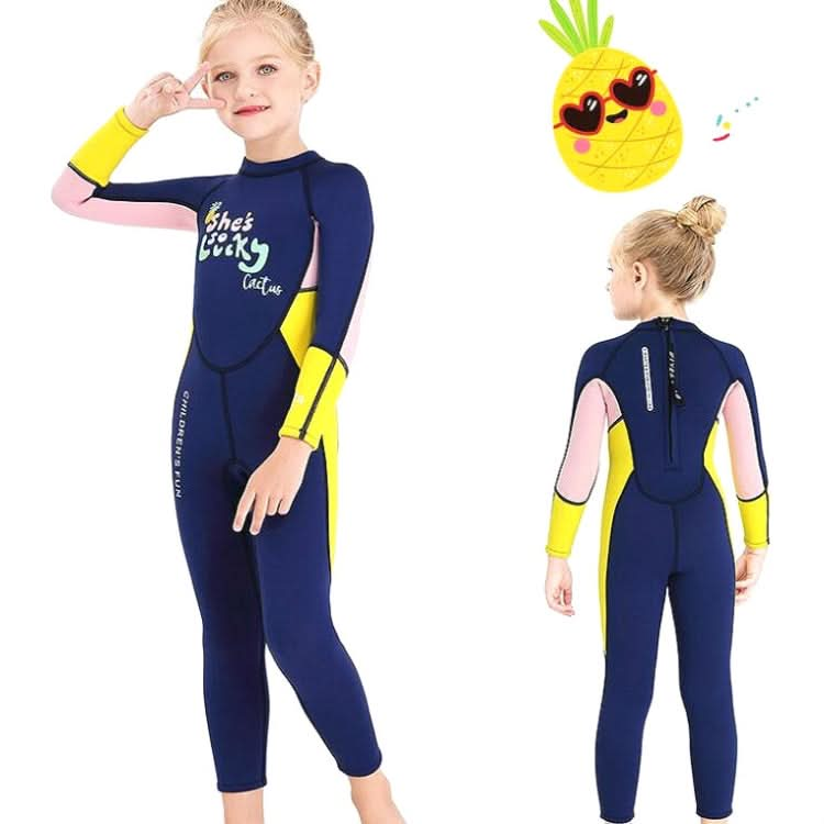 DIVE&SAIL Children Warm Swimsuit One-piece Wetsuit Long Sleeve Cold-proof Snorkeling Surfing Suit Reluova