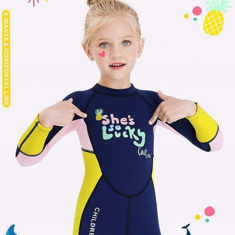 DIVE&SAIL Children Warm Swimsuit One-piece Wetsuit Long Sleeve Cold-proof Snorkeling Surfing Suit Reluova