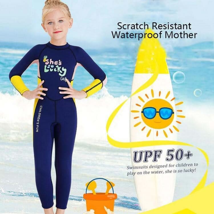 DIVE&SAIL Children Warm Swimsuit One-piece Wetsuit Long Sleeve Cold-proof Snorkeling Surfing Suit Reluova