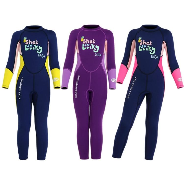 DIVE&SAIL Children Warm Swimsuit One-piece Wetsuit Long Sleeve Cold-proof Snorkeling Surfing Suit Reluova