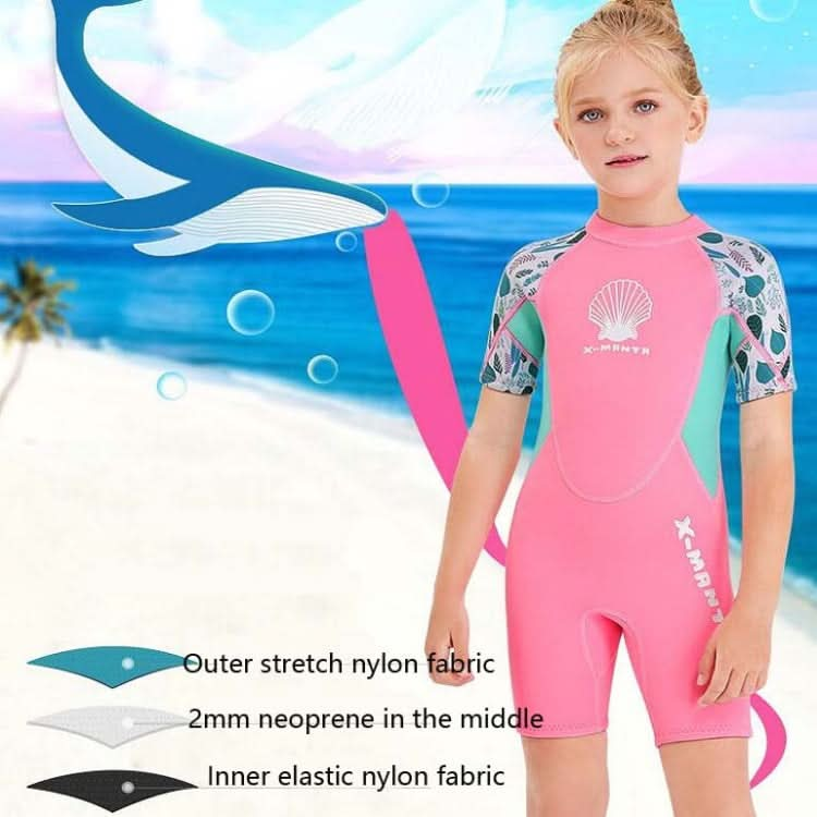 DIVE & SAIL M150656K Children Diving Suit 2.5mm One-piece Warm Swimsuit Short-sleeved Cold-proof Snorkeling Surfing Anti-jellyfish Suit Reluova