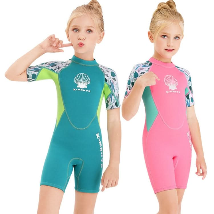 DIVE & SAIL M150656K Children Diving Suit 2.5mm One-piece Warm Swimsuit Short-sleeved Cold-proof Snorkeling Surfing Anti-jellyfish Suit Reluova