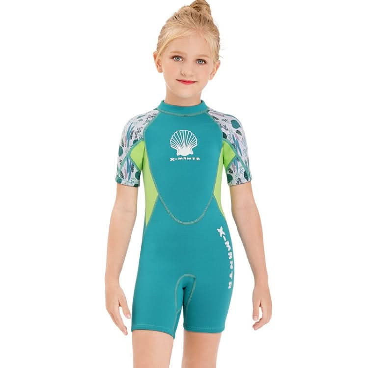 DIVE & SAIL M150656K Children Diving Suit 2.5mm One-piece Warm Swimsuit Short-sleeved Cold-proof Snorkeling Surfing Anti-jellyfish Suit Reluova