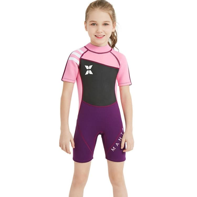 DIVE & SAIL WS-18813 2.5mm Children Warm Diving Suit One-piece Short-sleeved Sunscreen Snorkeling Suit Drifting Cold-proof Swimming Suit Reluova