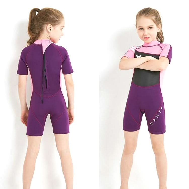 DIVE & SAIL WS-18813 2.5mm Children Warm Diving Suit One-piece Short-sleeved Sunscreen Snorkeling Suit Drifting Cold-proof Swimming Suit Reluova