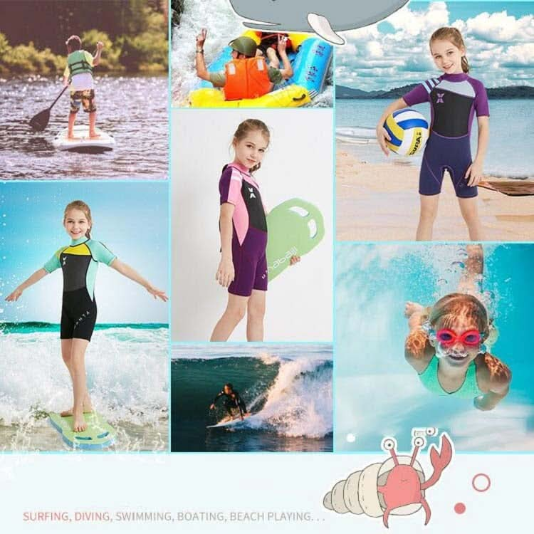 DIVE & SAIL WS-18813 2.5mm Children Warm Diving Suit One-piece Short-sleeved Sunscreen Snorkeling Suit Drifting Cold-proof Swimming Suit Reluova