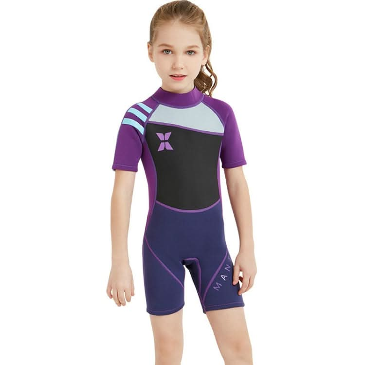 DIVE & SAIL WS-18813 2.5mm Children Warm Diving Suit One-piece Short-sleeved Sunscreen Snorkeling Suit Drifting Cold-proof Swimming Suit Reluova