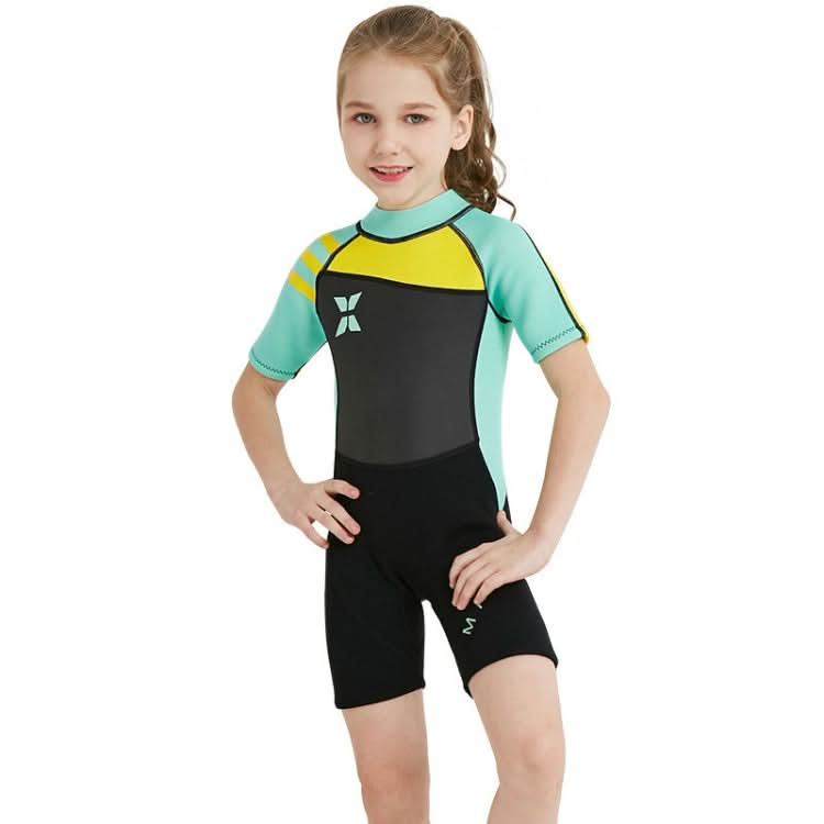 DIVE & SAIL WS-18813 2.5mm Children Warm Diving Suit One-piece Short-sleeved Sunscreen Snorkeling Suit Drifting Cold-proof Swimming Suit Reluova