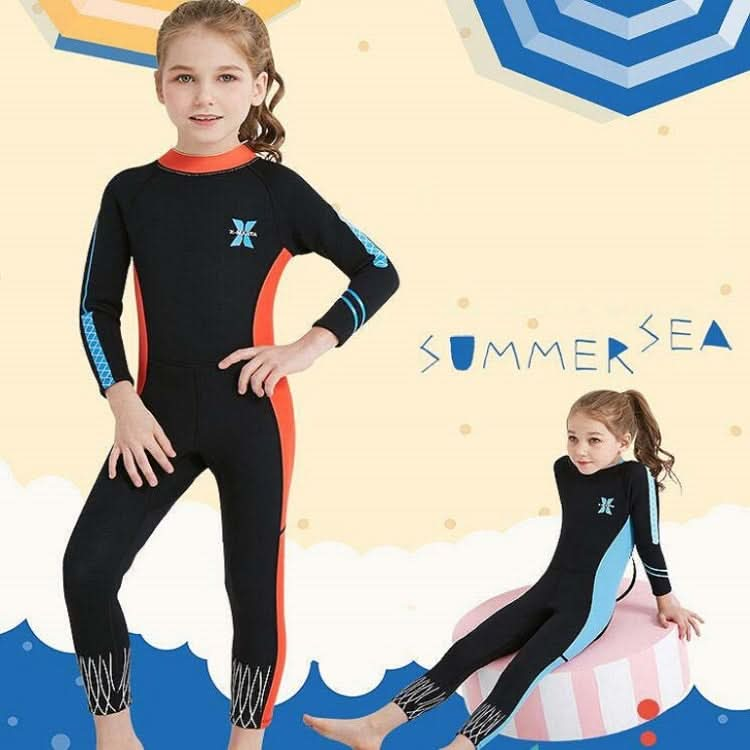 DIVE & SAIL 2.5mm Children Diving Suit One-piece Warm Snorkeling Suit Drifting Sunscreen Swimsuit Reluova