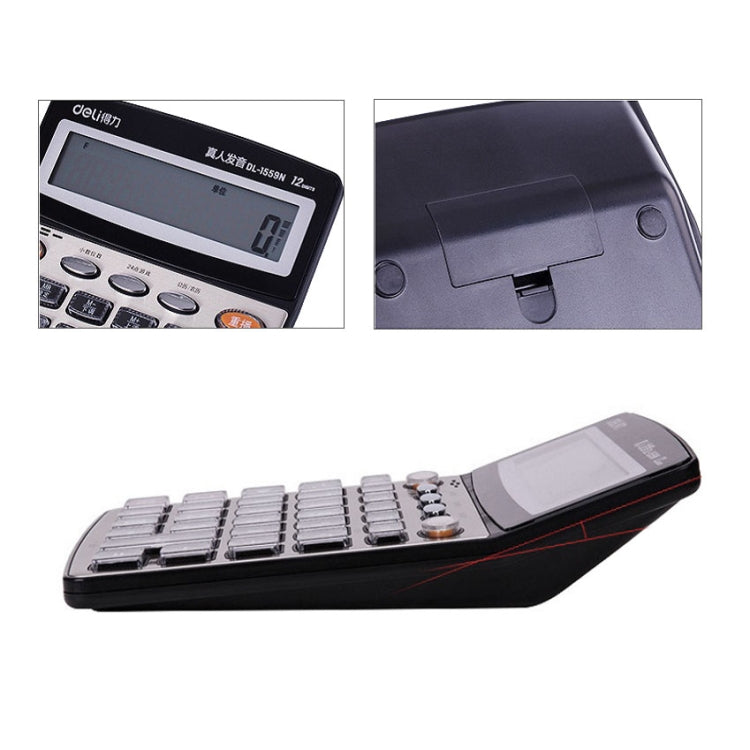 Deli 1559N Live Voice Calculator Multifunctional Office Finance 12-bit Calculator My Store