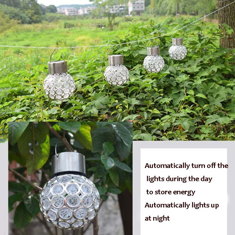 2 PCS Solar Hollow Ball Pendent Lamp Decorative Garden Light-Reluova