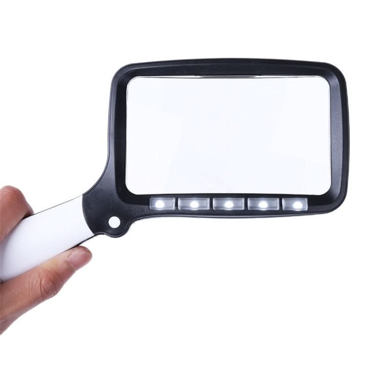 2X Handheld Folding Five LED Lights For Elderly People Reading Newspapers HD Acrylic Optical Lens Magnifying Glass My Store