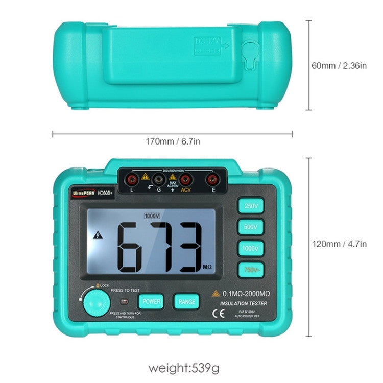 VC60B+ Digital Multimeter Measuring Instrument Digital Insulation Resistance Tester My Store