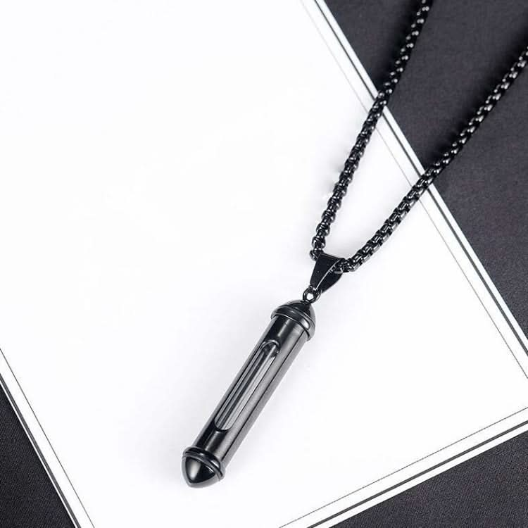 OPK 1573 Men Classic Cylindrical Openable Perfume Bottle Pendant Necklace Reluova