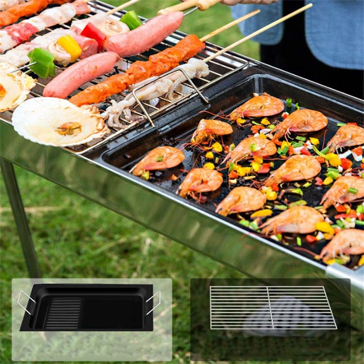 HZ-003 BBQ Grill Outdoor Portable Stainless Steel Stove Household Charcoal Barbecue Rack Reluova