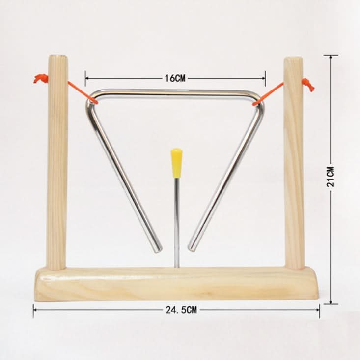 Children Percussion Instruments Teaching Aids 6 inch Triangle Iron with Frame Reluova