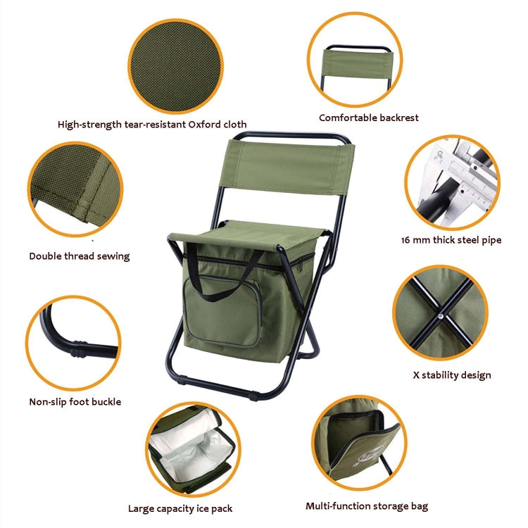 Outdoor Folding Chair with Storage Bag & Backrest & Heat Preservation Function Reluova