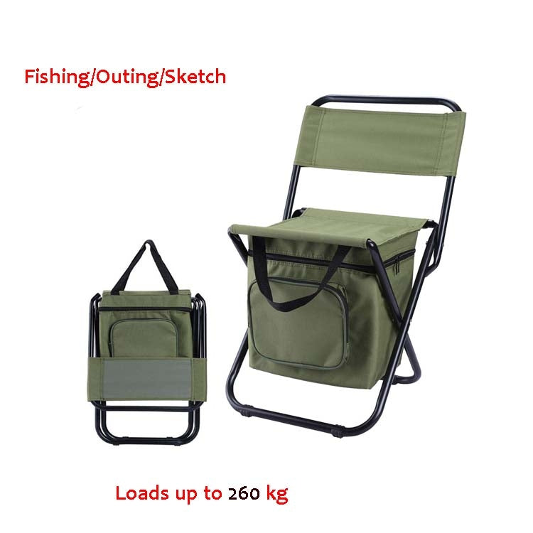 Outdoor Folding Chair with Storage Bag & Backrest & Heat Preservation Function Reluova