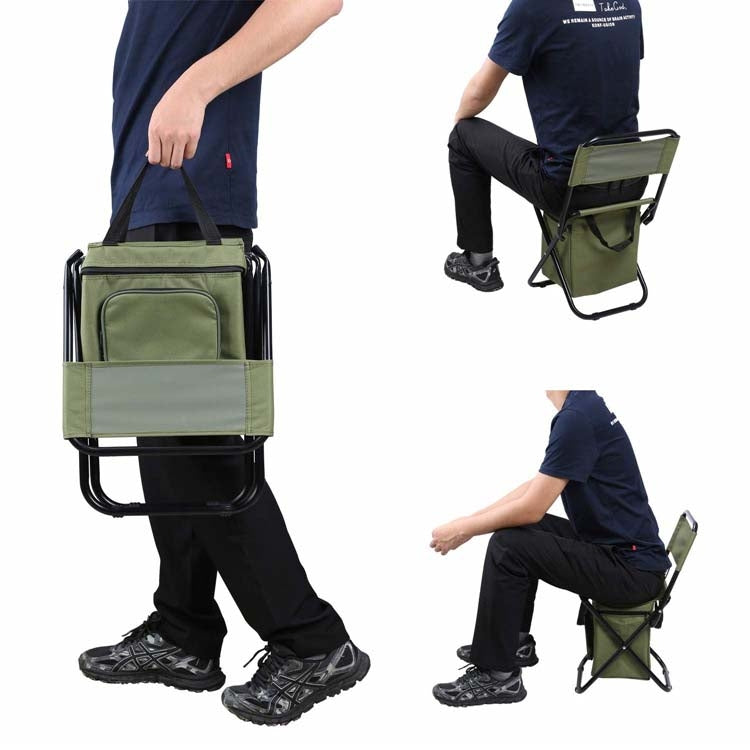 Outdoor Folding Chair with Storage Bag & Backrest & Heat Preservation Function Reluova