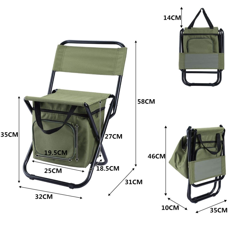 Outdoor Folding Chair with Storage Bag & Backrest & Heat Preservation Function Reluova