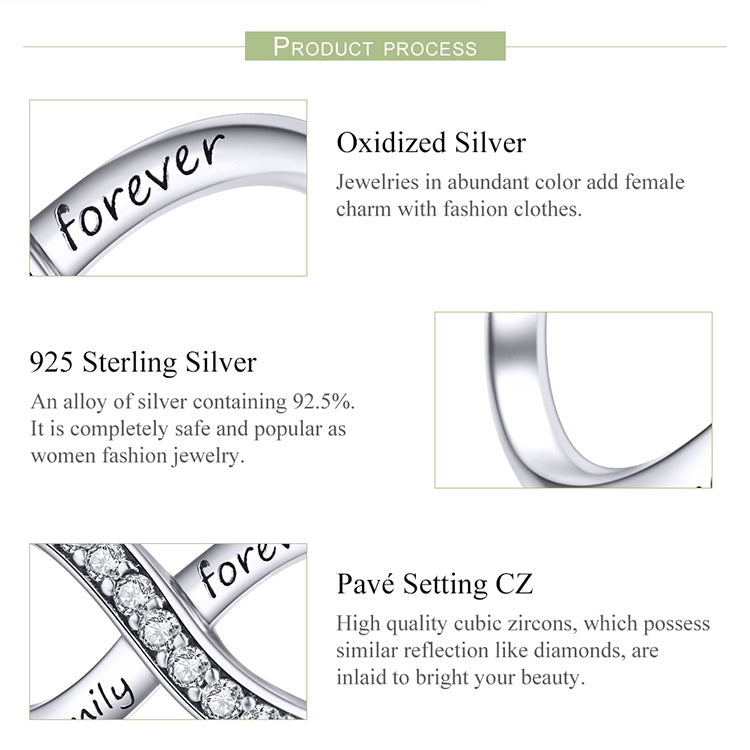 925 Sterling Silver  Infinity Family Forever Beaded For Women DIY Bracelet Accseories-Reluova