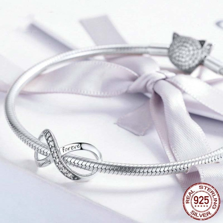 925 Sterling Silver  Infinity Family Forever Beaded For Women DIY Bracelet Accseories