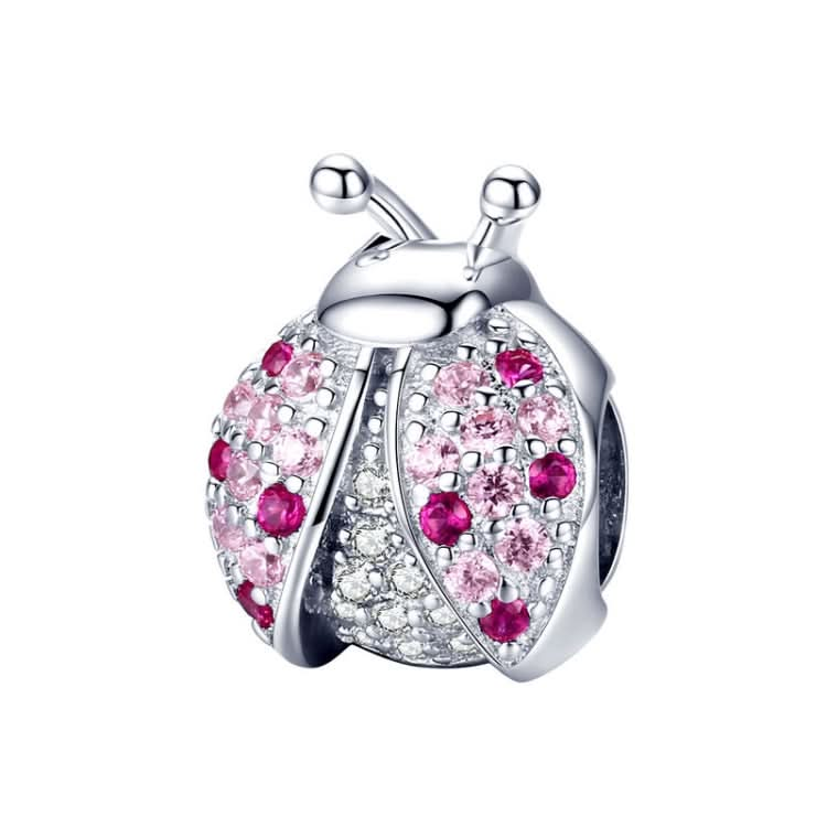 925 Sterling Silver Ladybug Pink Cubic Zircon Insect Charms Beads For Bracelets DIY-Reluova