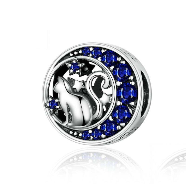 925 Sterling Silver Blue Moon Cat Beaded DIY Jewelry