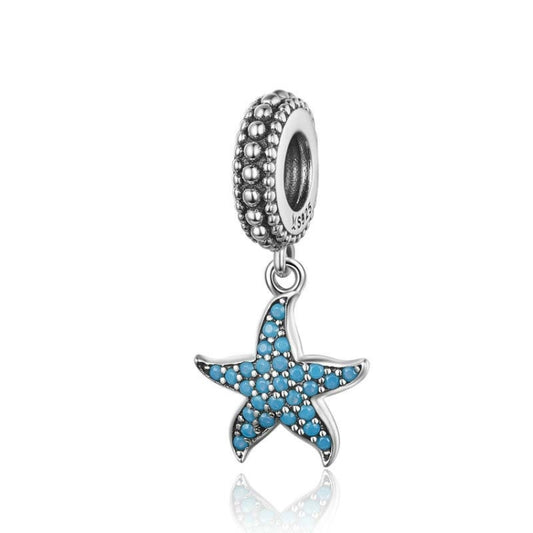 925 Sterling Silver  Starfish Pendant Charm Women DIY Bracelet Accessories-Reluova