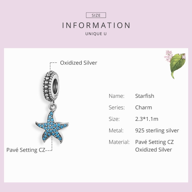 925 Sterling Silver  Starfish Pendant Charm Women DIY Bracelet Accessories-Reluova