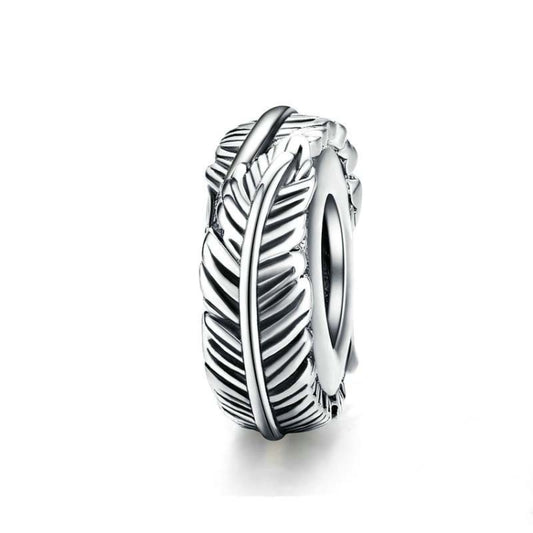 925 Sterling Silver Bohemia Feather Beads  For Women DIY Bracelet Accessories-Reluova