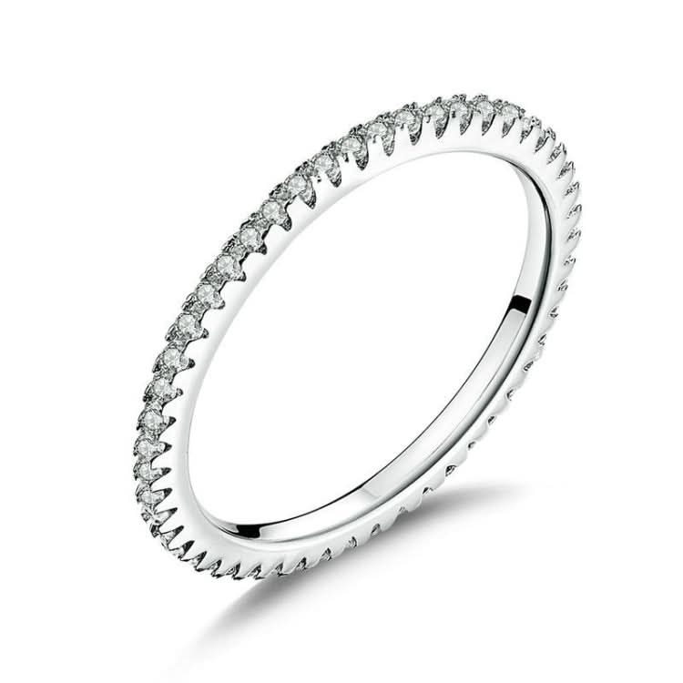 S925 Sterling Silver Ladies Fashion Ring Diamond Simple Ring Reluova