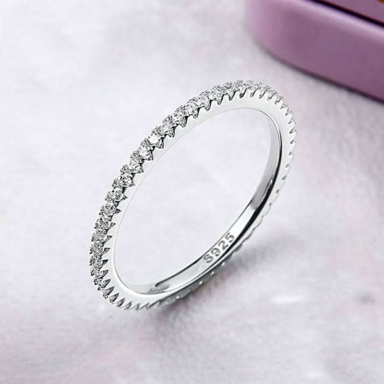 S925 Sterling Silver Ladies Fashion Ring Diamond Simple Ring Reluova