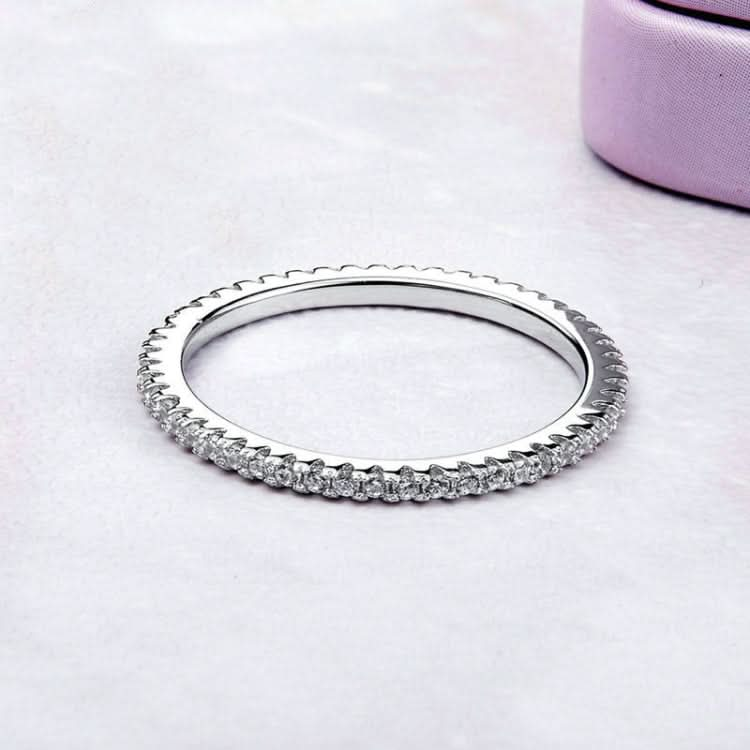 S925 Sterling Silver Ladies Fashion Ring Diamond Simple Ring Reluova