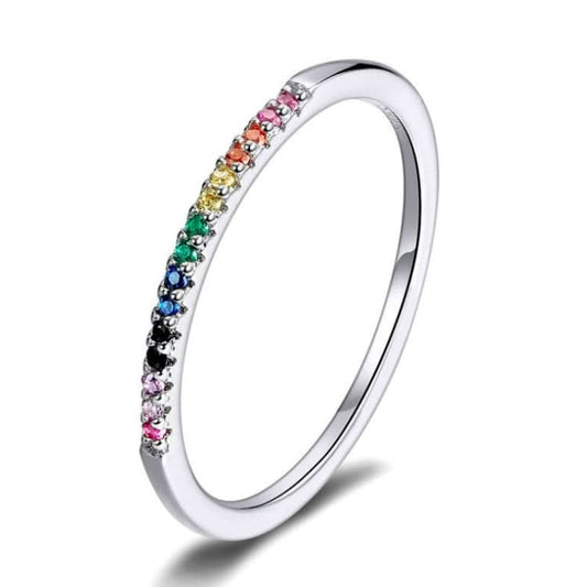 Sterling Silver Ring S925 Colored Zircon Ring Reluova